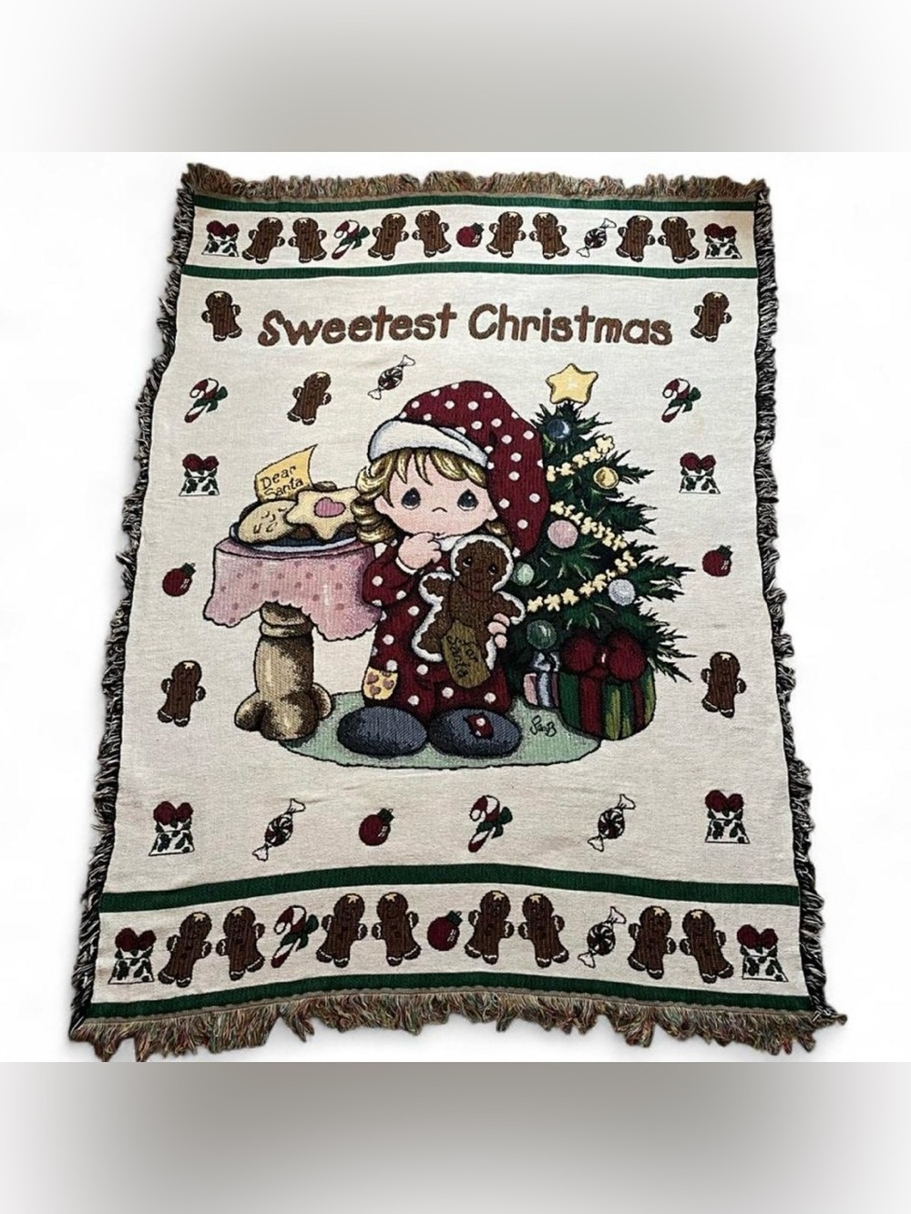 Vintage Precious Moments 1993 Sweetest Christmas Throw 53x65 Original Packaging